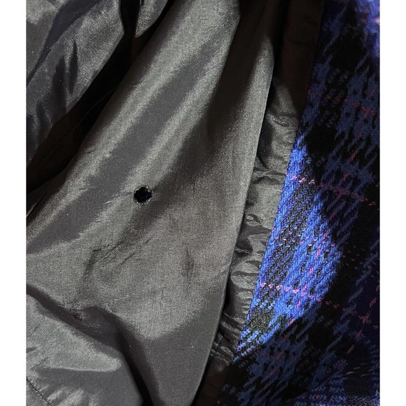 Vintage Liz Claiborne Wool Blend Blue Plaid Double Breasted Blazer Womens Size 8 - Picture 15 of 16